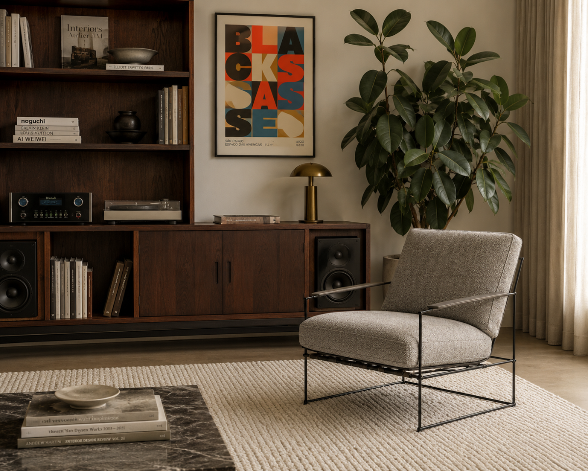 The Drift lounge chair, side view